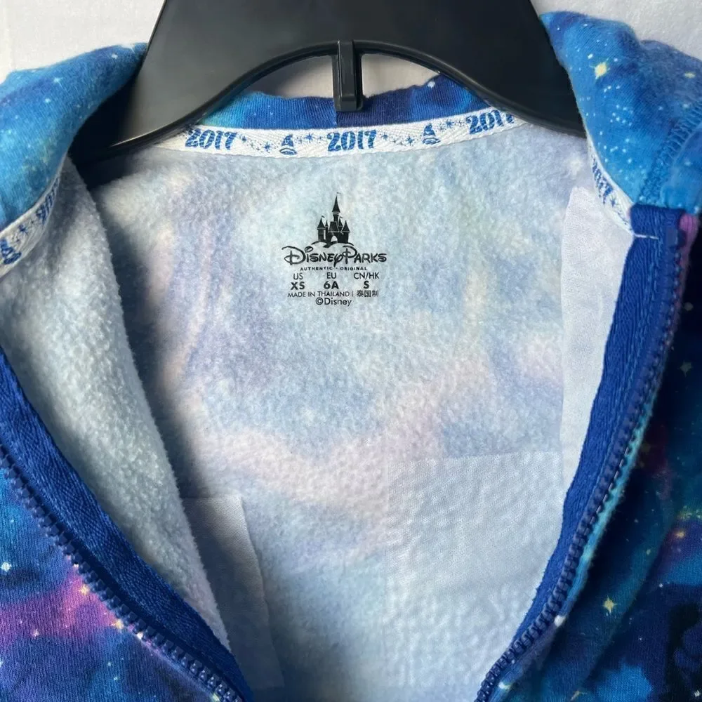 Disney Parks Sorcerer Mickey Galaxy 2017 Youth Boys Girls XS Full Zip Hoodie